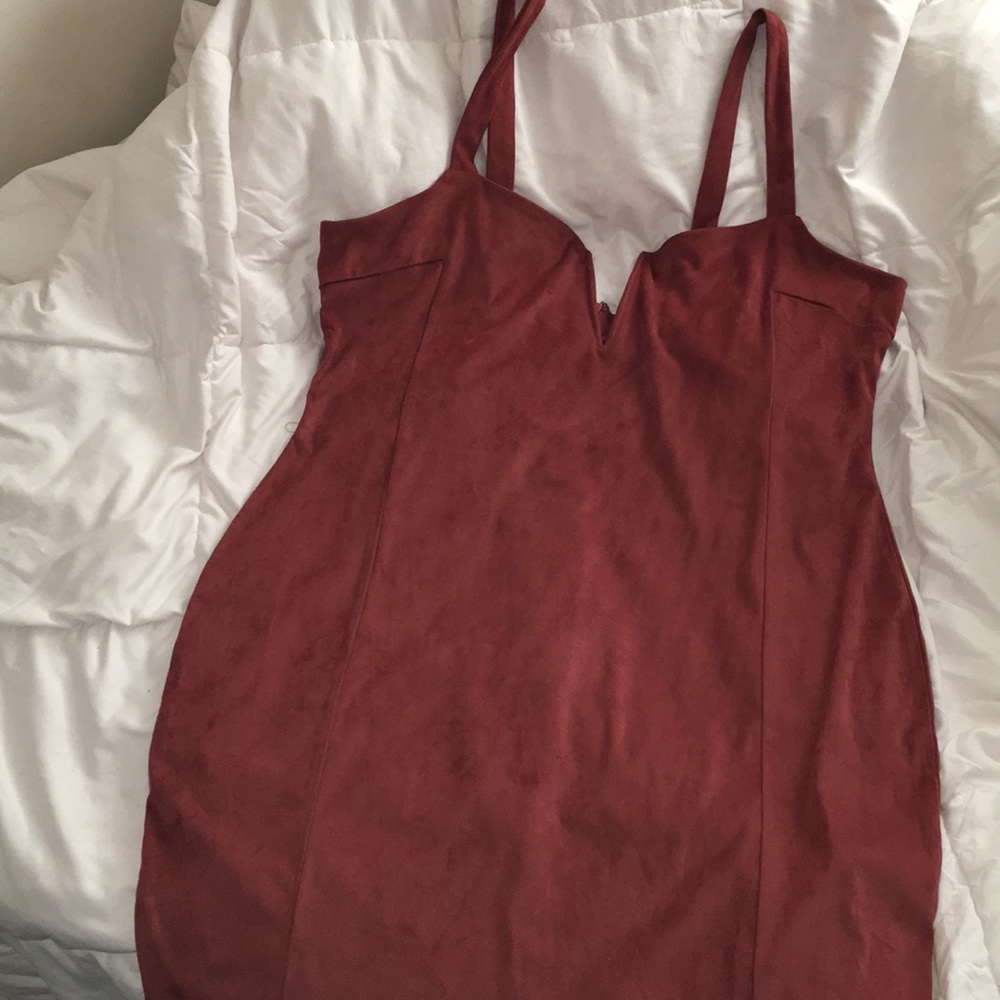 Plus Size Faux Suede Dress